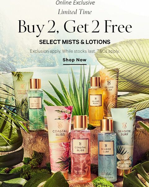 buy 2, free 2 mist and lotion