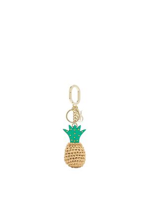 Straw Pineapple Bag Charm Keychain