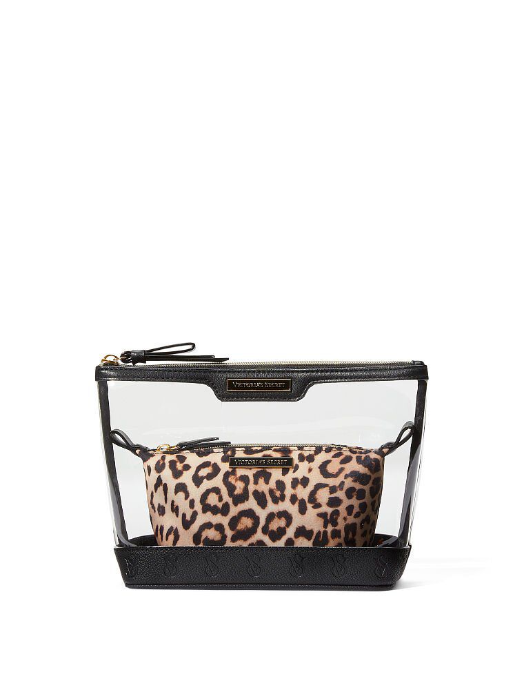 Victoria secret leopard print makeup bag deals