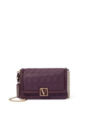 Victoria's Secret Womens Crossbody bag Black Pink Floral Gold Shoulder Bag  NWT