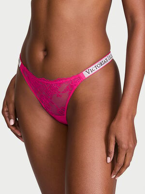 Shine Strap Lace Thong Panty