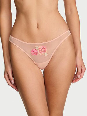 Sweet Melody Motif Lace Thong Panty