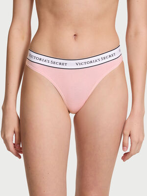 Logo Cotton Thong Panty