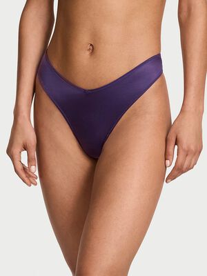 Smooth Strappy-Back High-Leg Thong Panty