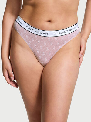 Logo Cotton Thong Panty