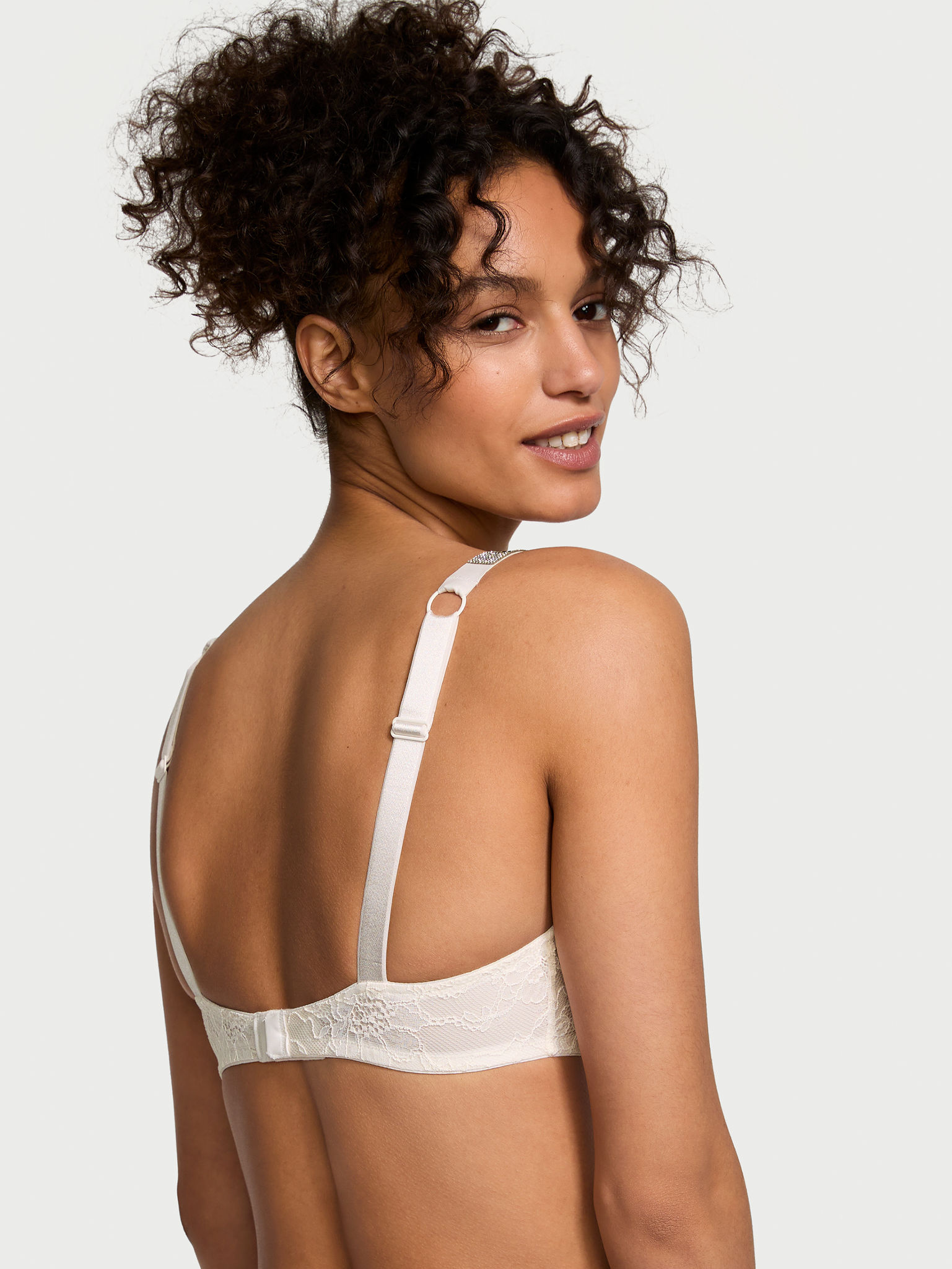 Shine Strap Lace Scoop Bralette image number null