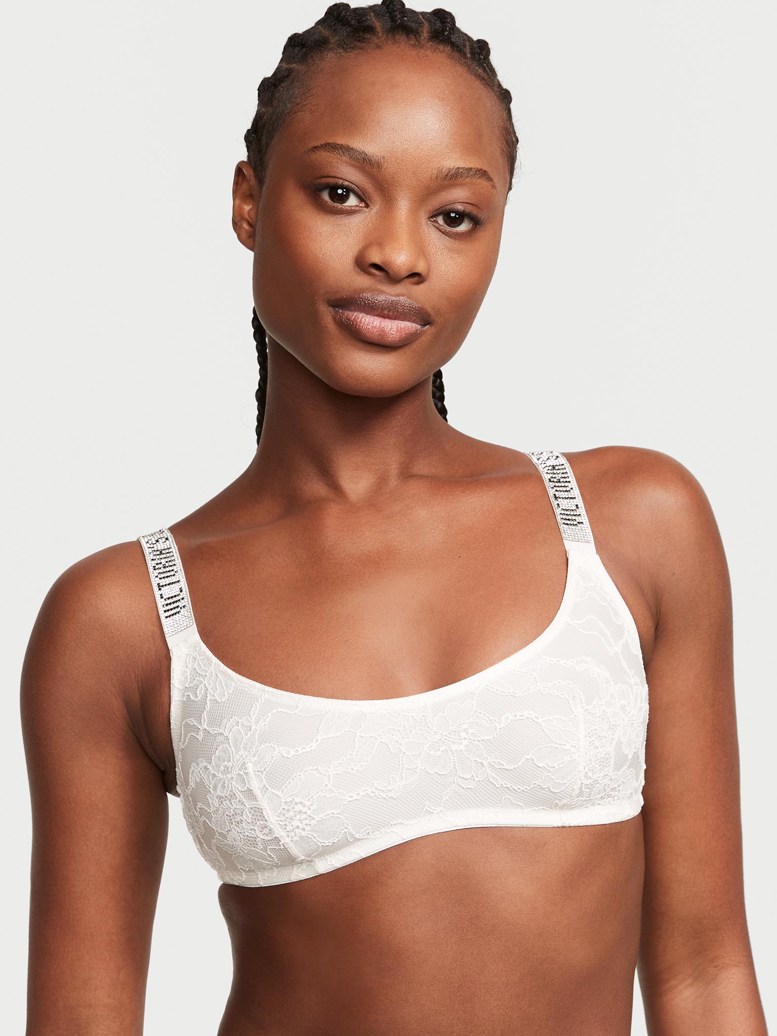 Buy Victoria's Secret Wireless Cotton Bra with Shimmer Logo Straps