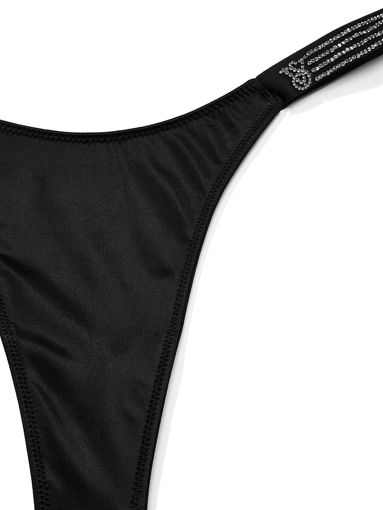 Ombr&eacute; Stripe Shine Strap Thong Panty image number null