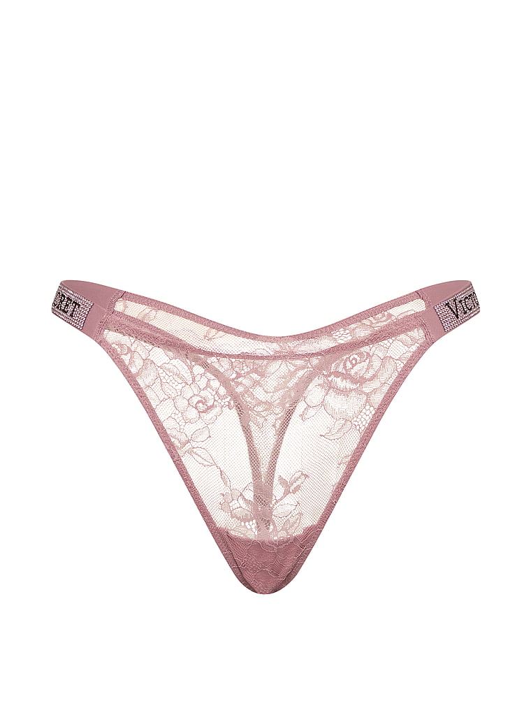Shine Strap Lace Thong Panty image number null