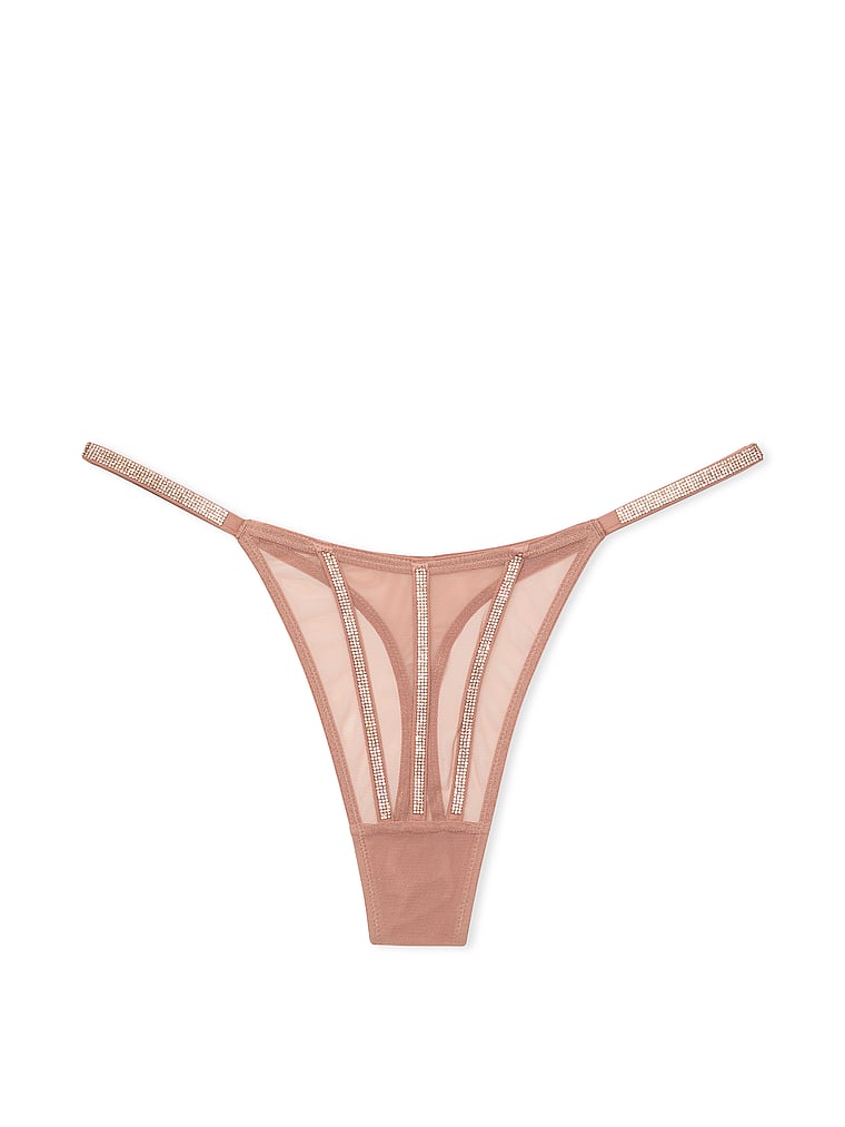 Sheer Shine Thong Panty image number null