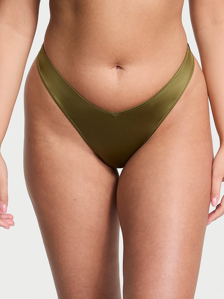 Smooth Strappy-Back High-Leg Thong Panty image number null
