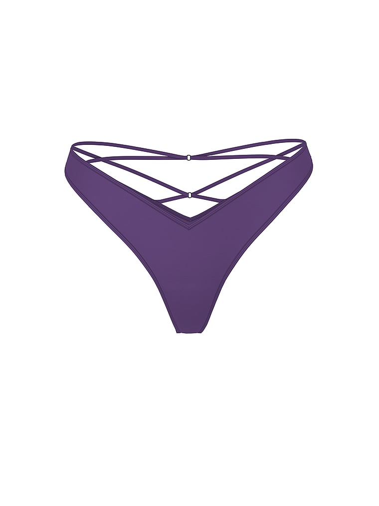 Strappy Back High-Leg Thong Panty image number null