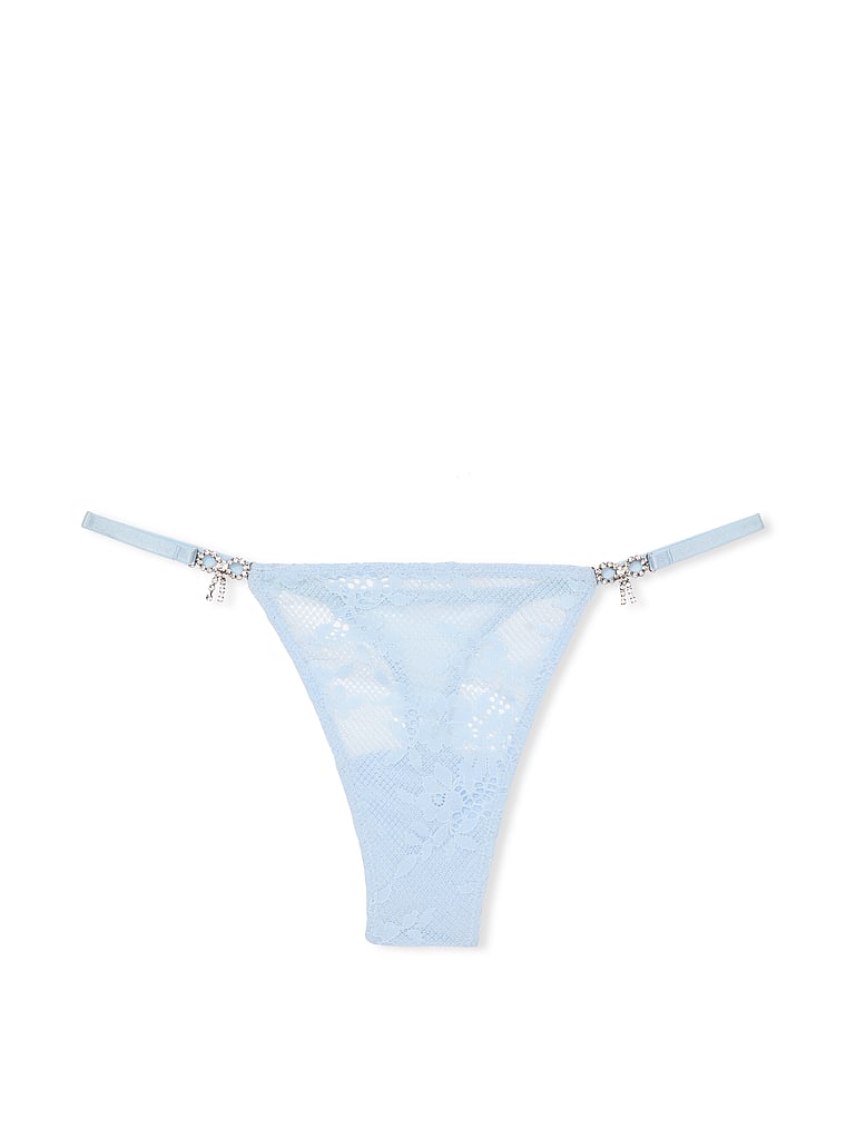 Twinkle Bow Lace Thong Panty image number null
