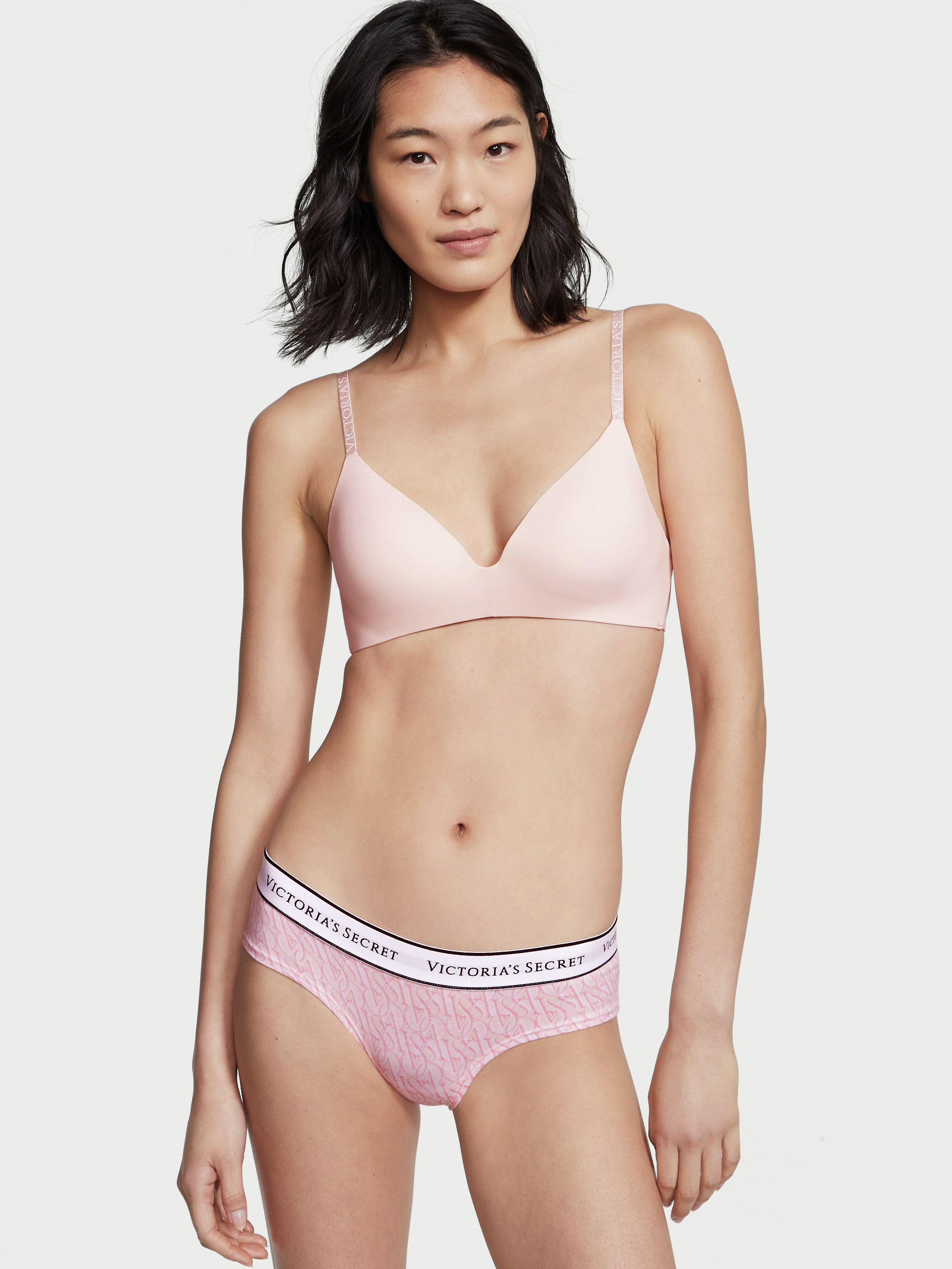 Victoria's Secret Blossom Pink Lace Trim Cotton Cheeky Knickers