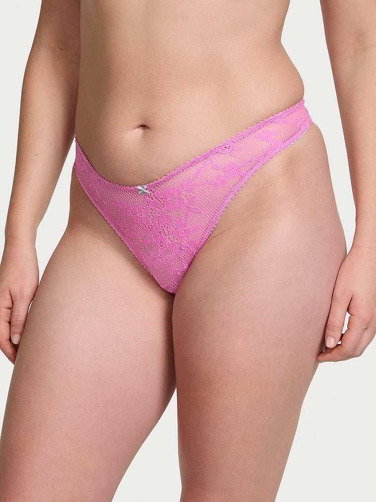 Tease High-Leg Scoop Thong Panty image number null
