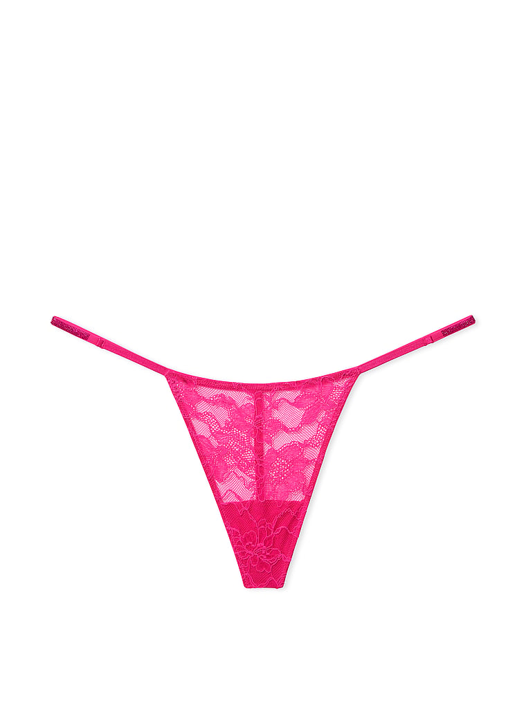 Shine Strap Lace V-String Panty image number null