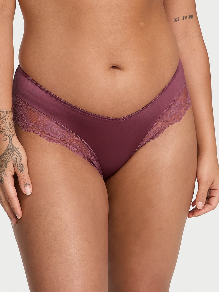 Rose Lace-Trim High-Leg Cheeky Panty image number null