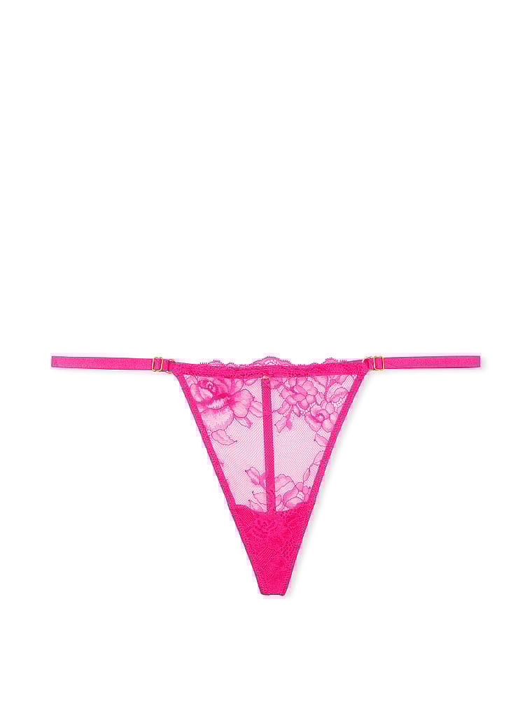 Lace Adjustable V-String Panty image number null