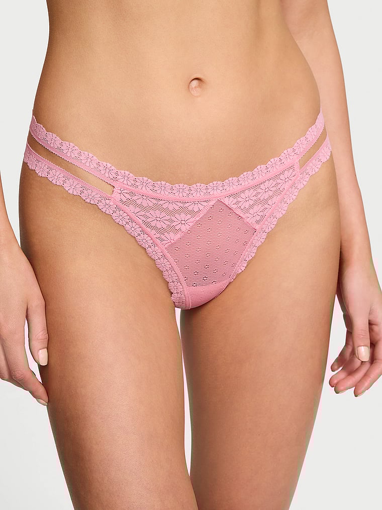 Daisy Lace Thong Panty image number null