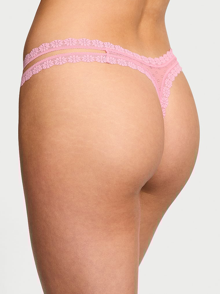 Daisy Lace Thong Panty image number null