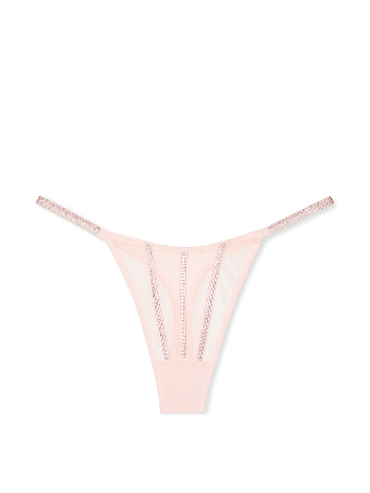 Sheer Shine Thong Panty image number null