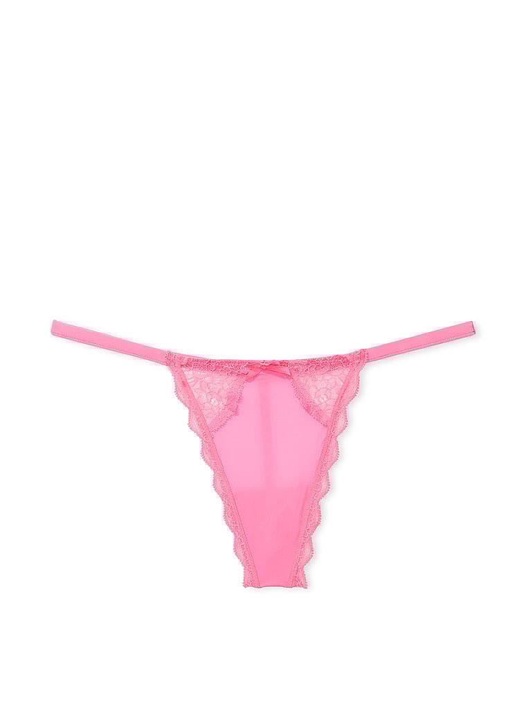 Lace-Trim V-String Panty image number null