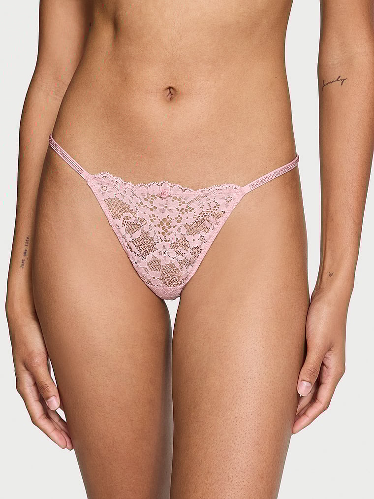 Twinkle Strap Lace V-String Panty image number null