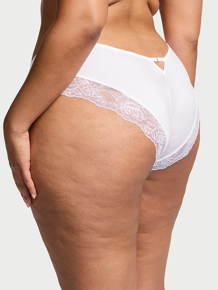 Rose Lace-Trim High-Leg Cheeky Panty image number null