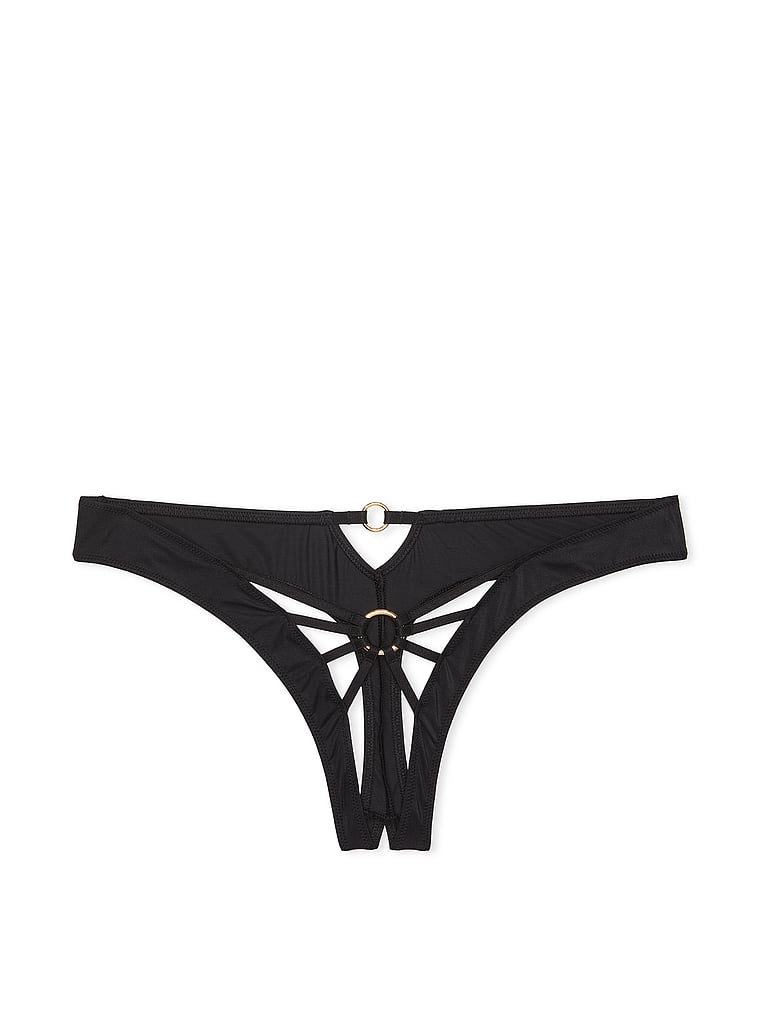 Ring Hardware Crotchless Thong Panty image number null