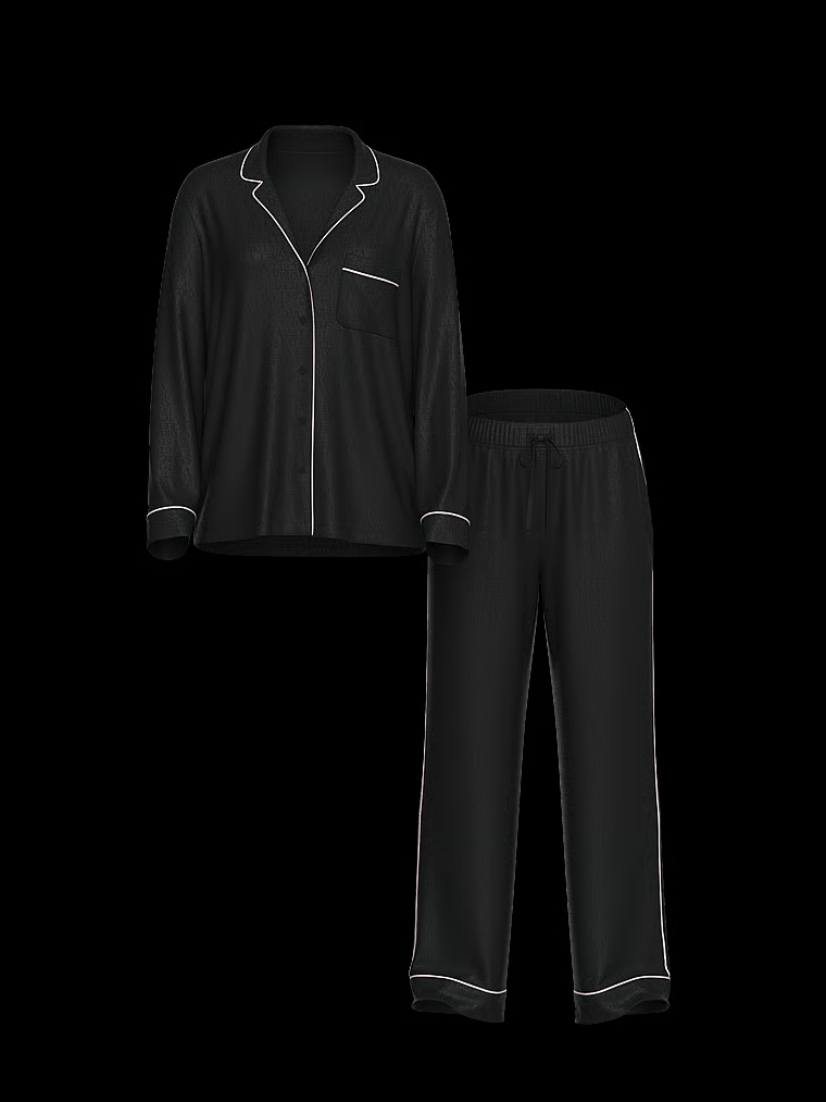 Signature Satin Long Pajama Set image number null