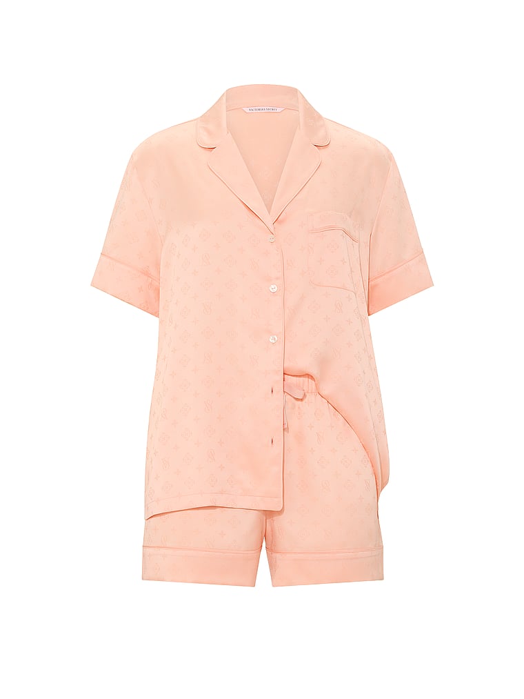 Signature Satin Short Pajama Set image number null