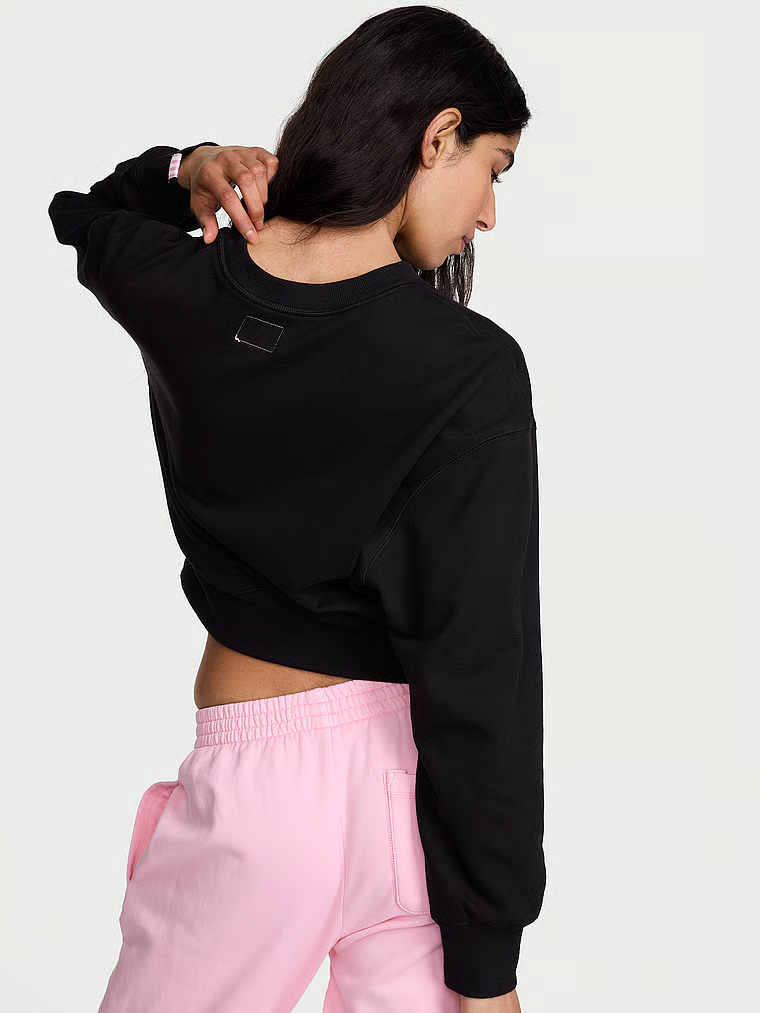 Off-Duty Terry Crop Crewneck Sweatshirt image number null