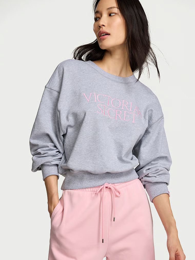 Obsessed Terry Crop Crewneck Sweatshirt image number null