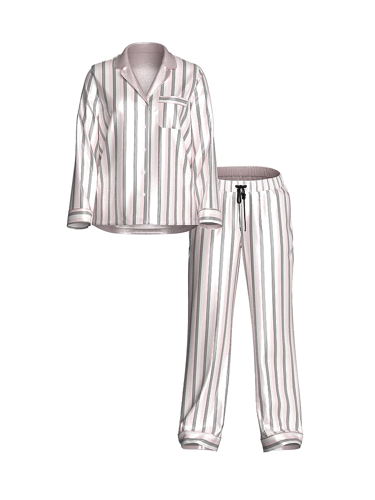 Signature Satin Long Pajama Set image number null