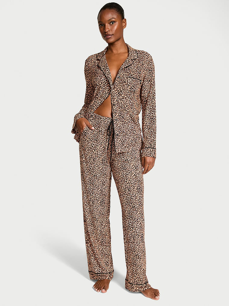 Modal Soft Long Pajama Set Marzipan/vintage Tan New Leo is not