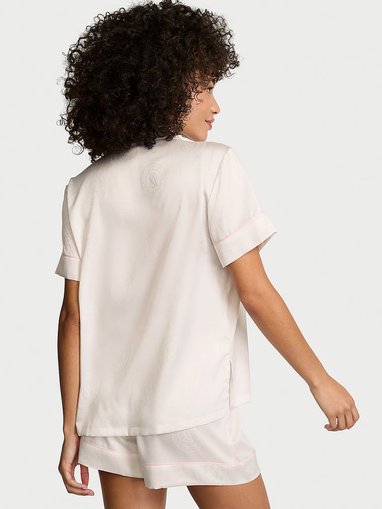 Signature Satin Short Pajama Set image number null