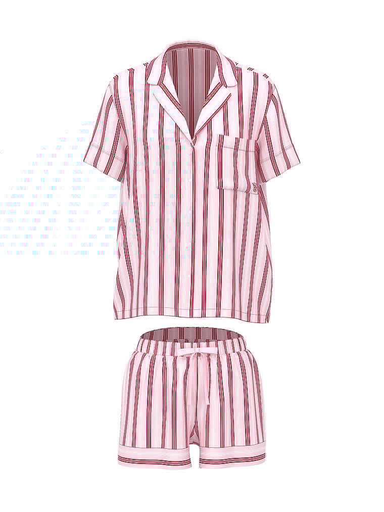 Glazed Satin Short Pajama Set image number null